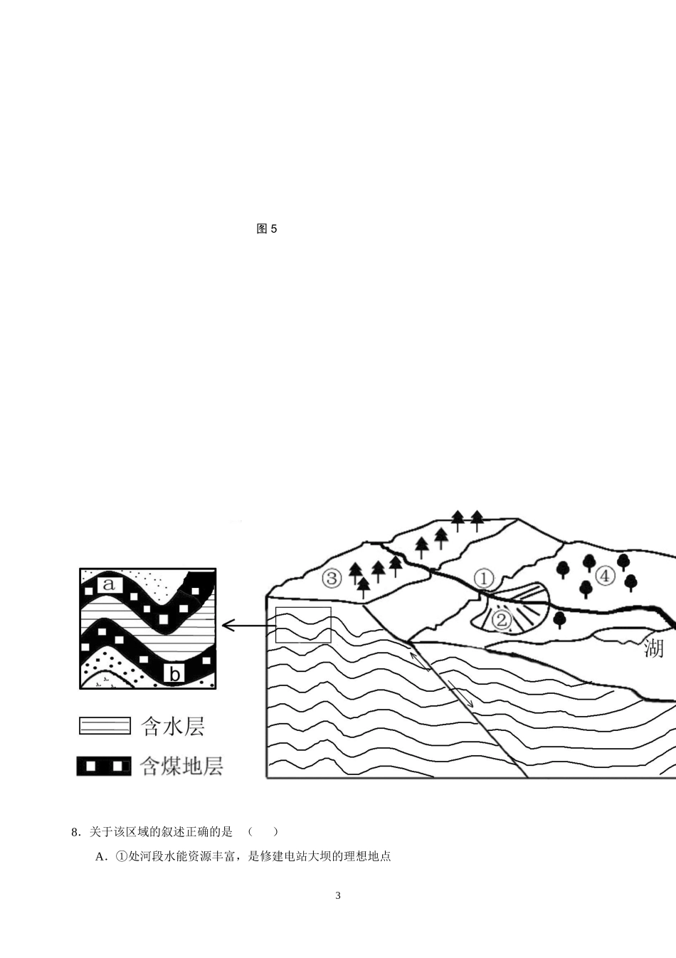 2013年高三地理一轮自然地理部分测试题_第3页