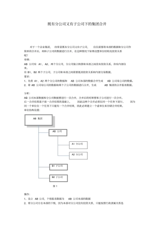 既有分公司又有子公司下的集团合并