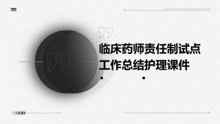 临床药师责任制试点工作总结护理课件