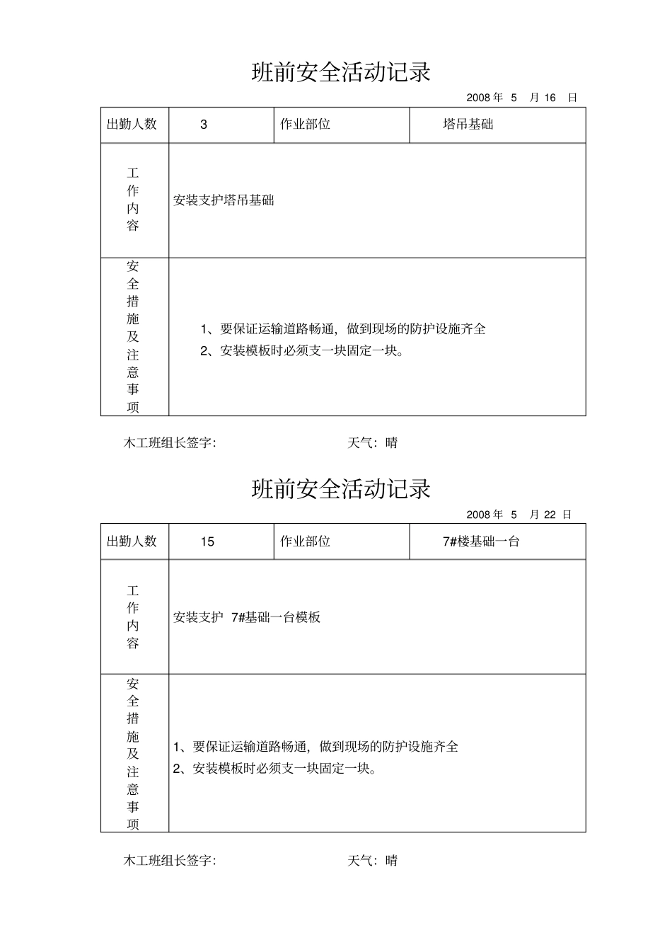 日常班前安全教育记录_第2页