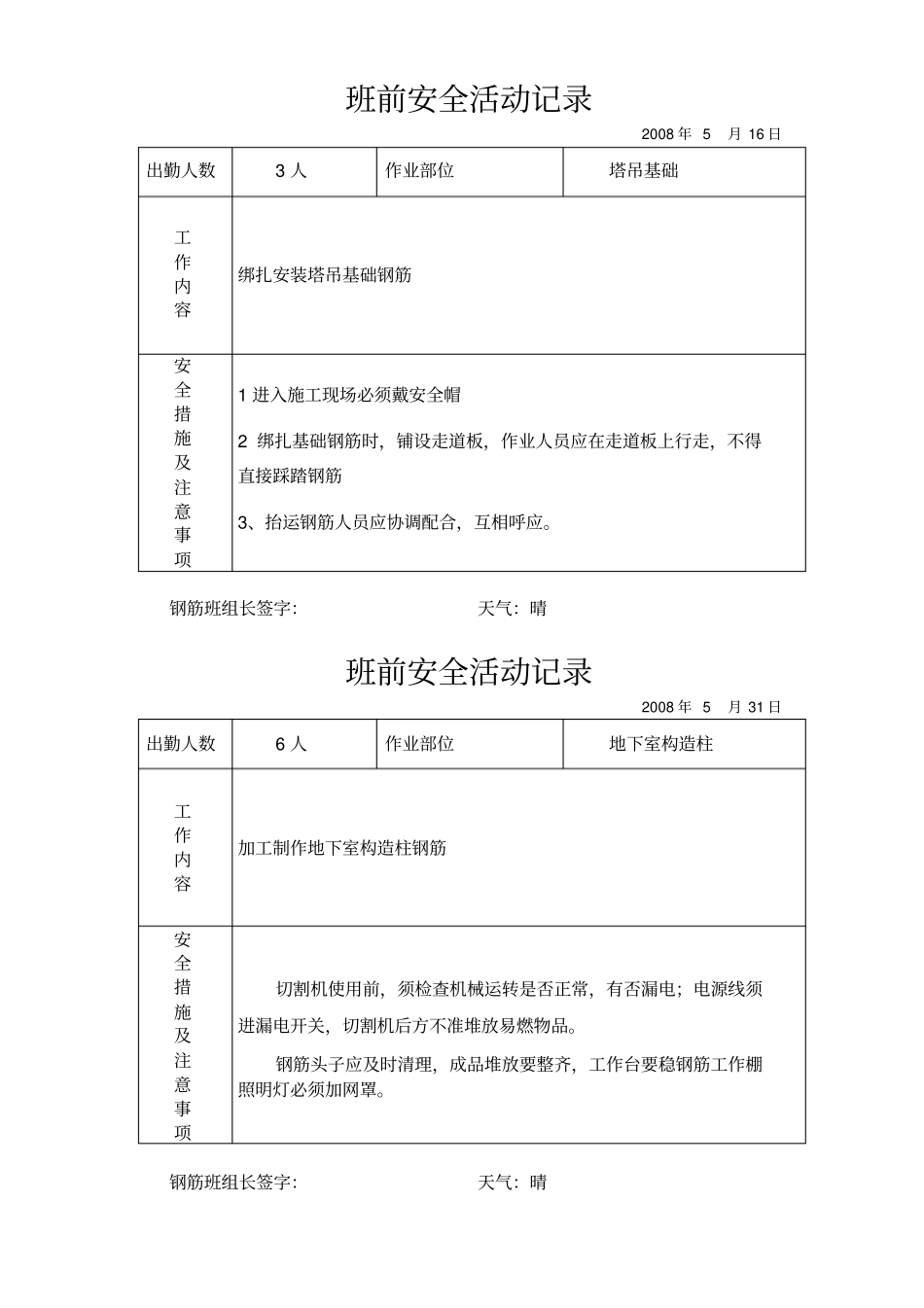 日常班前安全教育记录_第3页