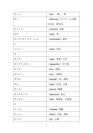 日语外来语词汇汇总20