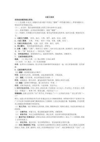 记叙文阅读指导