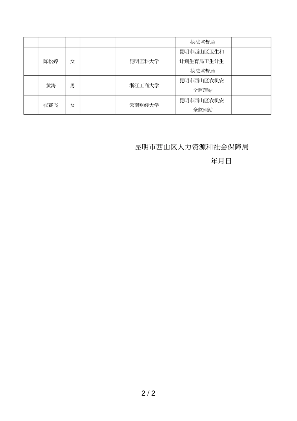 昆明西山区年考试录用公务员_第2页