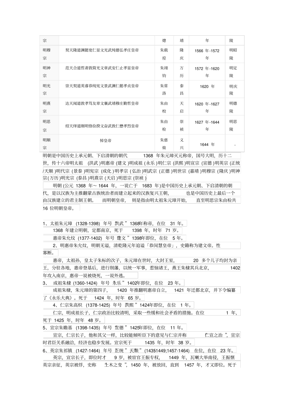 明朝皇帝的列表和简介_第2页