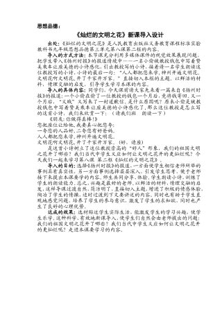 《灿烂的文明之花》导入设计
