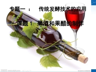 《果酒和果醋的制作》上课