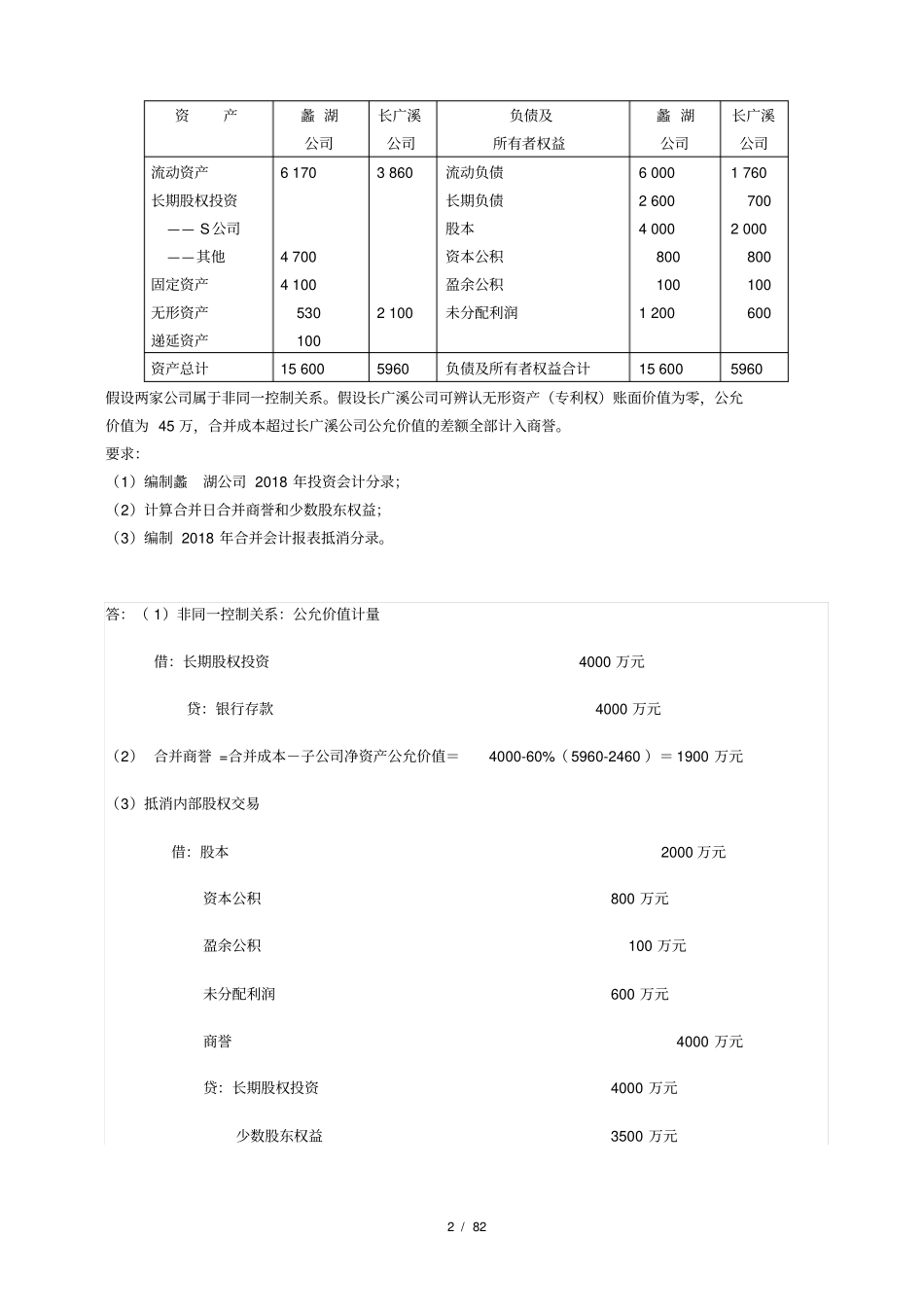 春江南大学高级财务会计答案_第2页