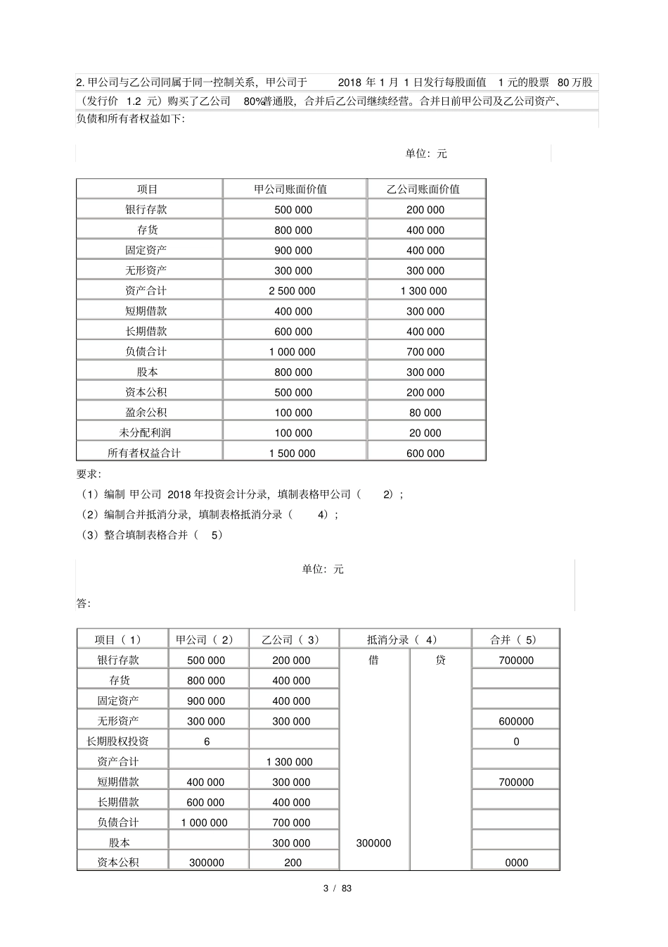 春江南大学高级财务会计答案_第3页