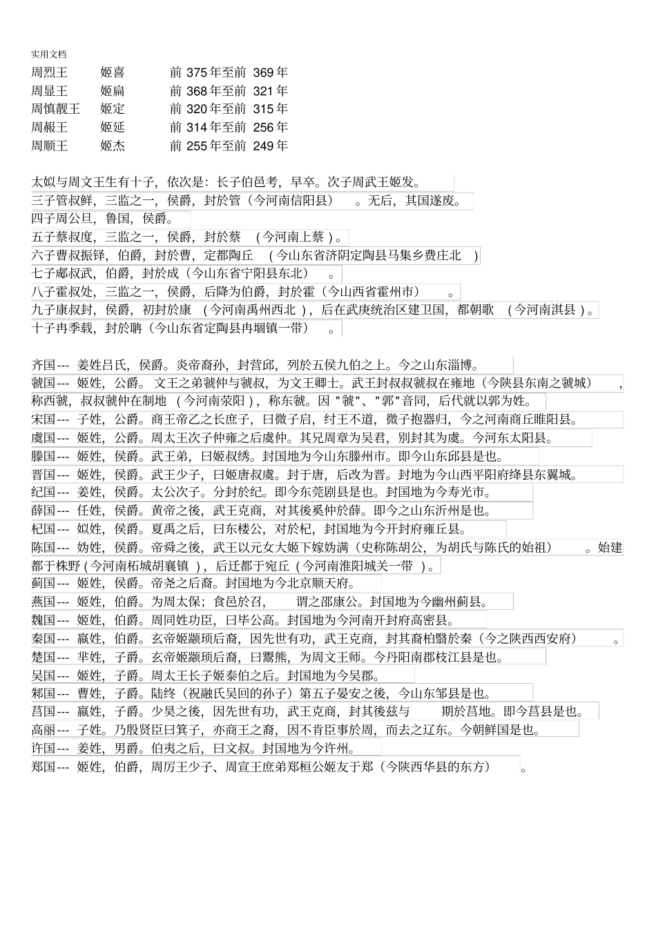 春秋战国各主要诸侯国历代国君_第2页