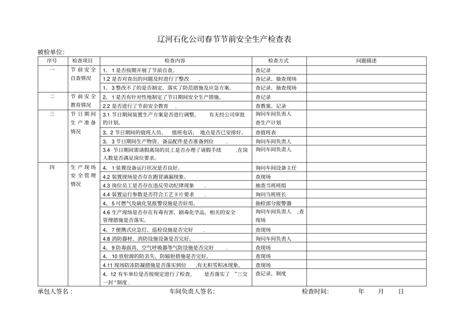 春节前检查表_第1页