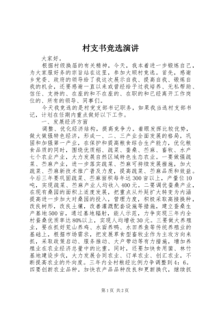 村支书竞选演讲稿 (3)