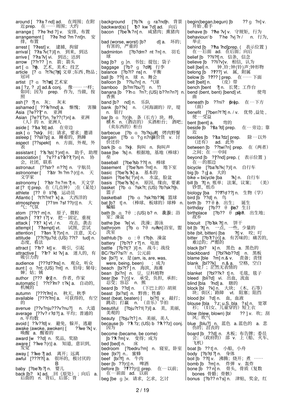 普通高中学业水平考试词汇表—带音标_第2页