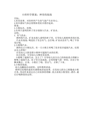 小班科学教案：神奇的泡泡