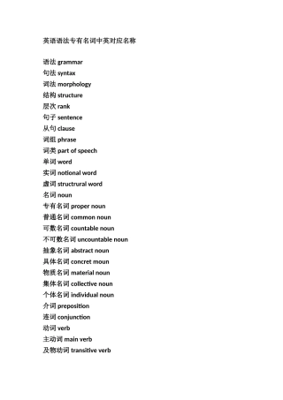 英语语法专有名词中英对应名称+(2)