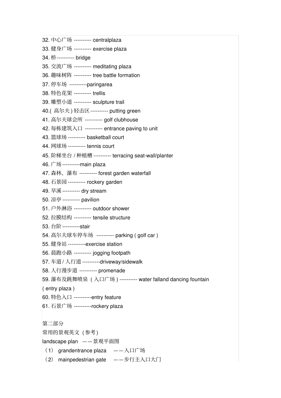 景观专业英语大汇总【景观设计师必备】_第2页