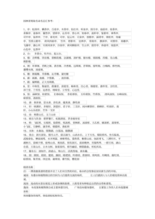 景观设计参考词汇