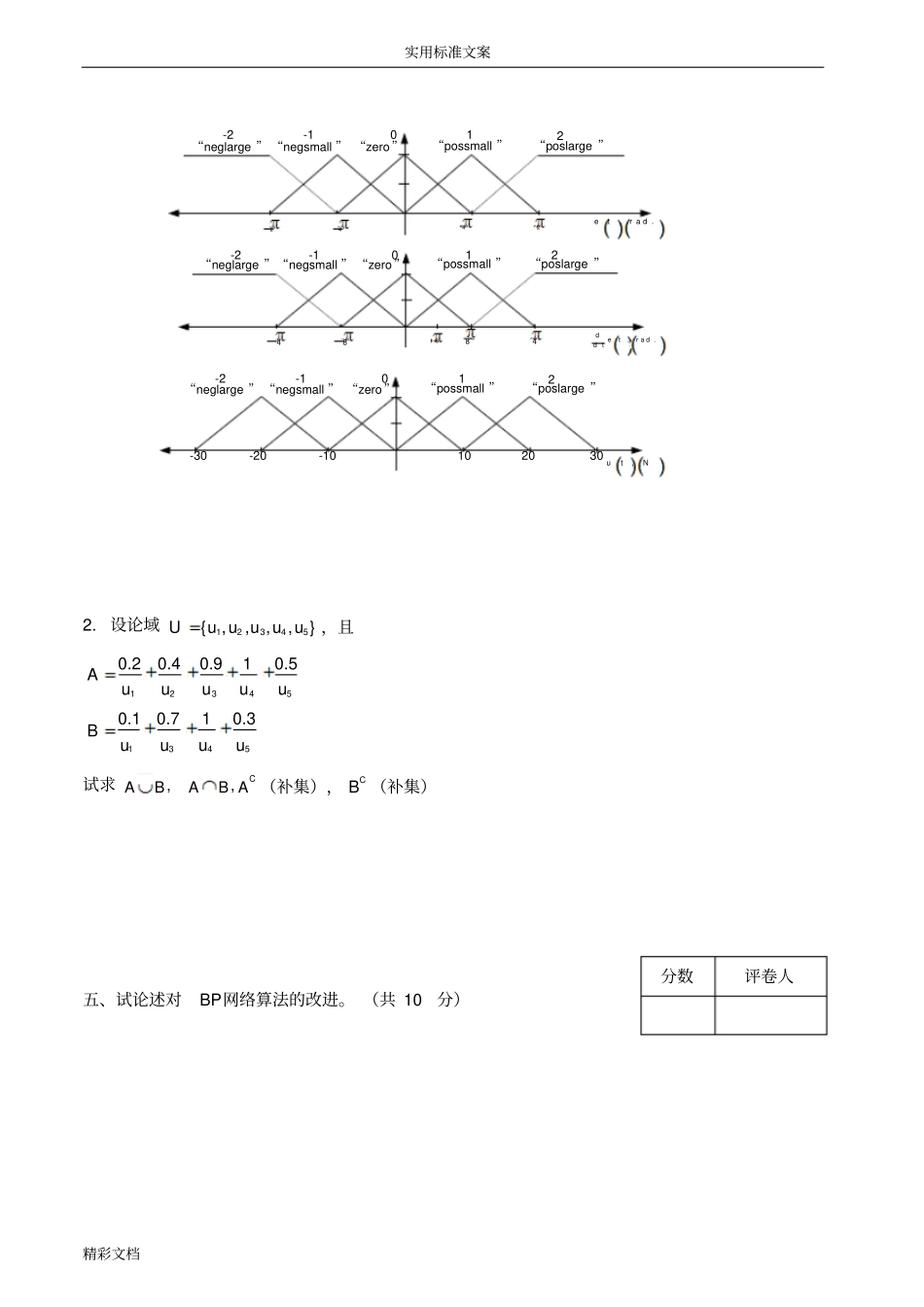 智能控制试卷及答案4套_第3页