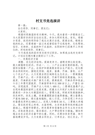 村支书竞选演讲稿 (4)