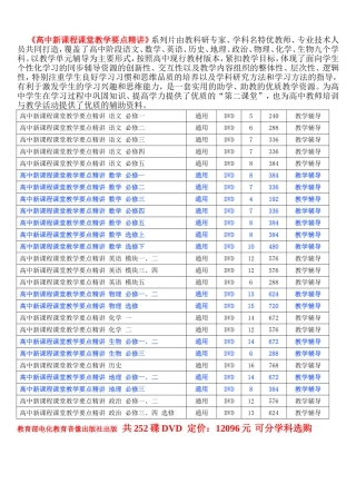 高中新课程课堂教学要点精讲