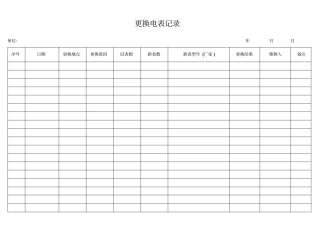 更换电表记录表格
