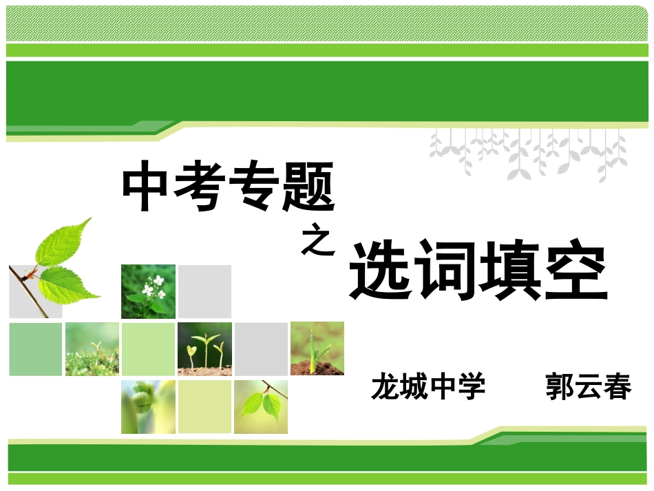 新201305中考专题-选词填空_第1页