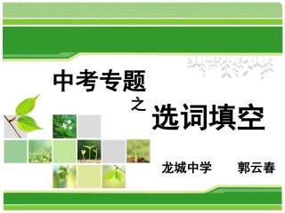 新201305中考专题-选词填空