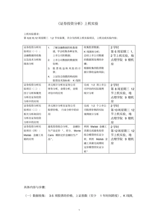 最优投资组合试验