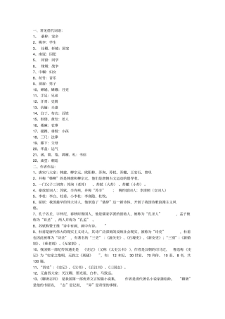 最全的初中文学常识汇总