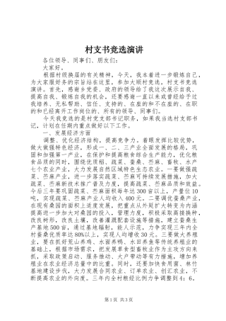 村支书竞选演讲稿 (2)