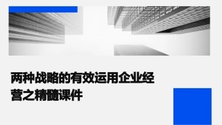 两种战略的有效运用企业经营之精髓课件