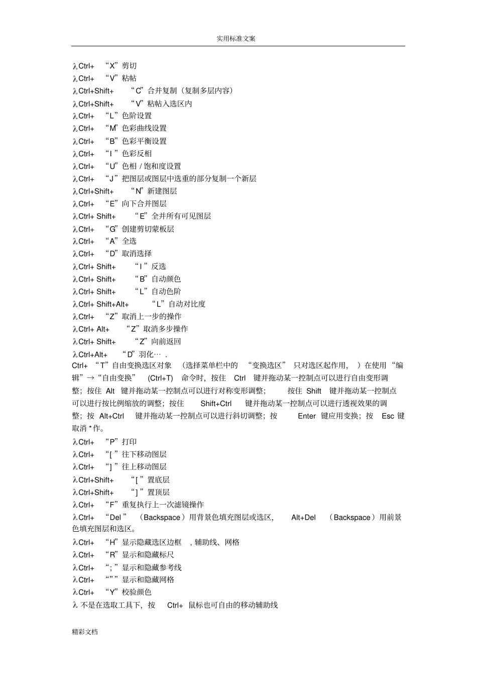 最完整地PS快捷键大全绝对经典。_第2页