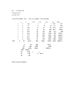 最小二乘法求二次方程系数