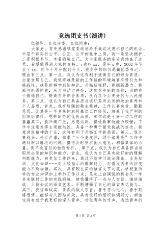 竞选团支书(演讲稿) (3)