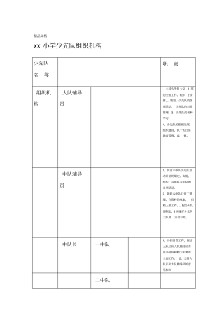 最新xx小学少先队组织机构资料