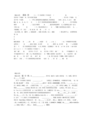 最新七年级下册数学三角形专题训练
