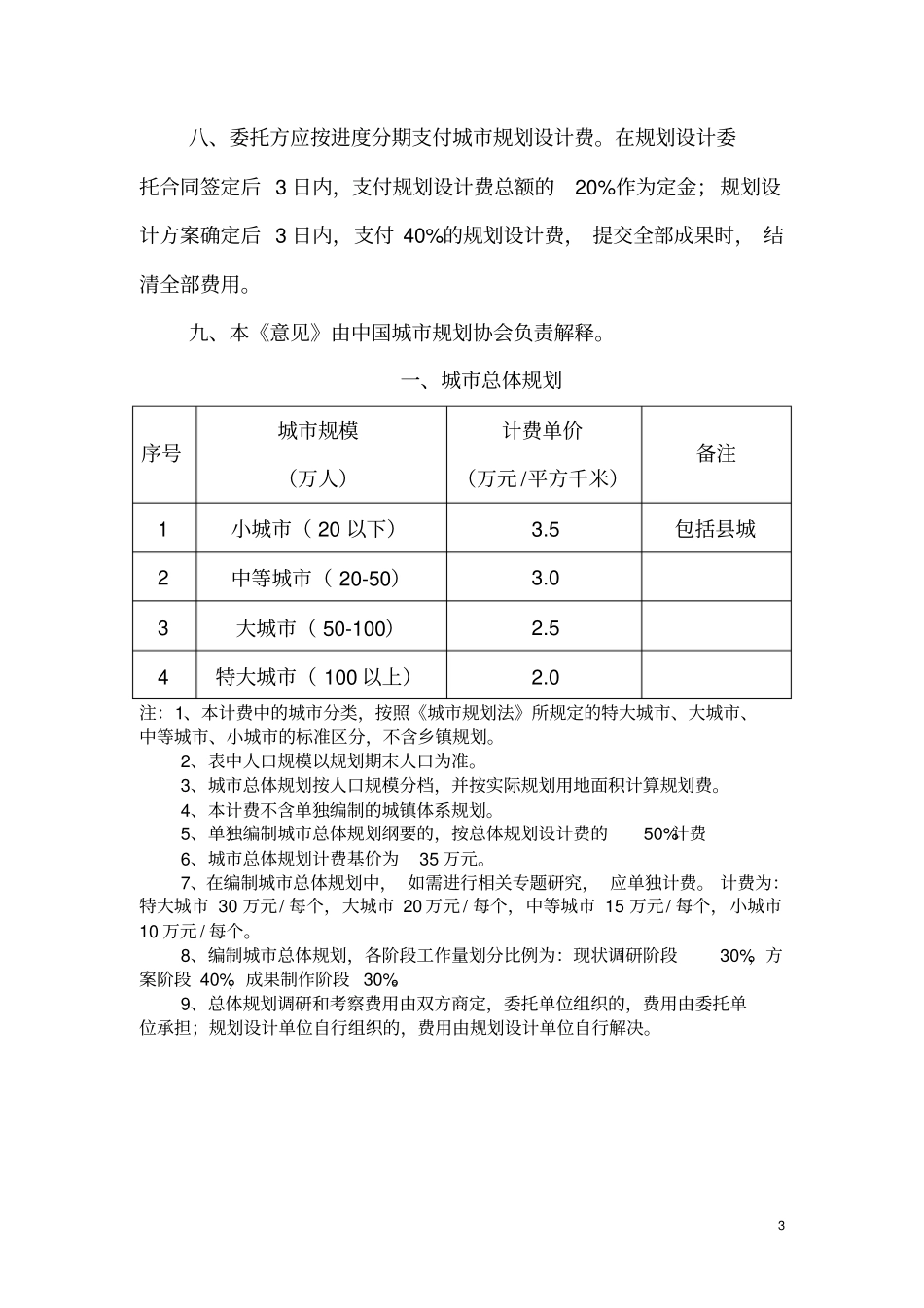 最新中国城规划与设计收费标准2010版_第3页