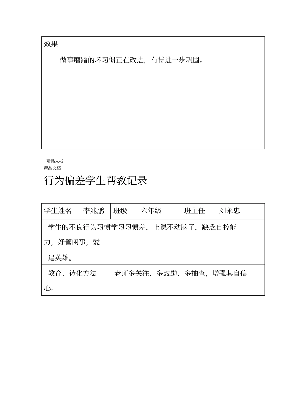 最新不良行为学生帮教记录汇总_第2页