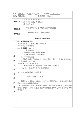羽毛球、篮球教案