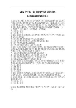 我国公民的政治参与