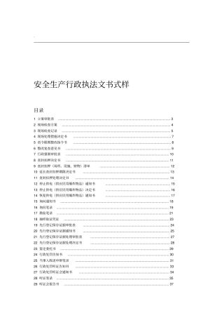 最新安全生产行政执法文书模板