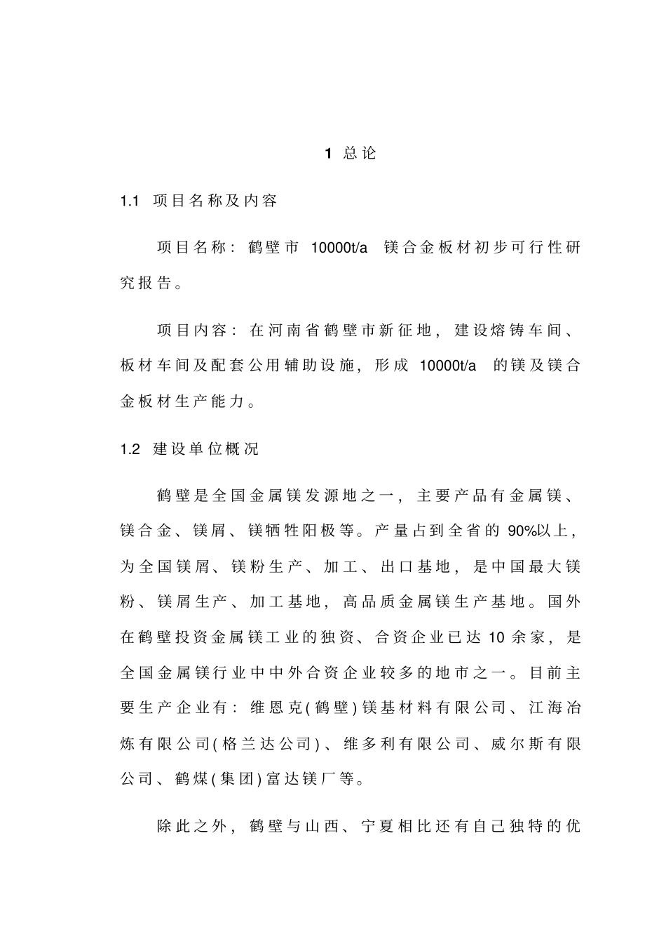 最新年产20000T镁合金板材项目可行性研究报告--_第2页
