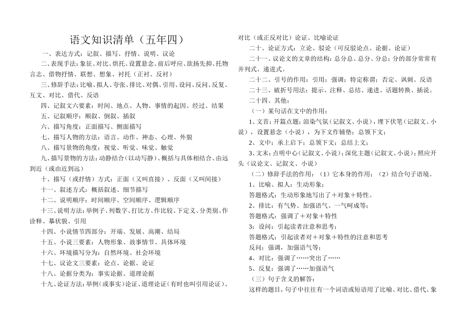 语文知识清单 (2)_第1页