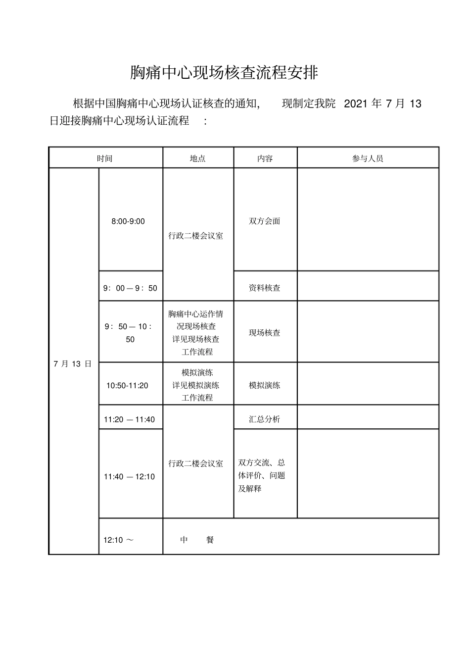 最新胸痛中心现场核查迎检方案_第2页