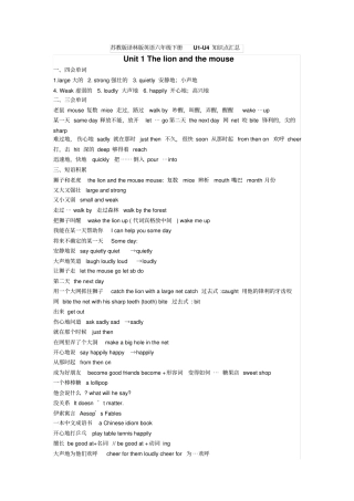 最新苏教版译林版英语六年级下册UU4知识点汇总