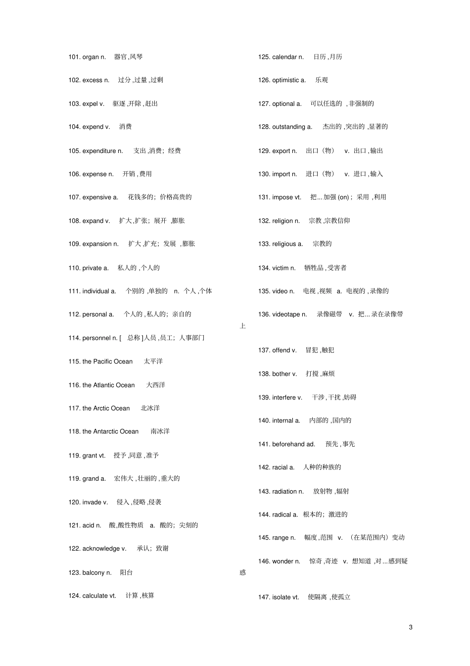 最近十年高考上海卷英语高频词汇总汇_第3页