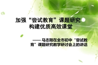 加强“尝试教育”课题研究构建优质高效课堂
