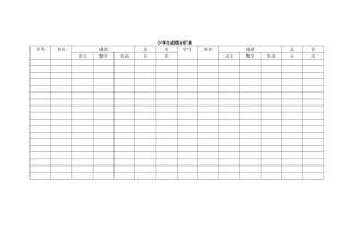 小学生成绩分析表
