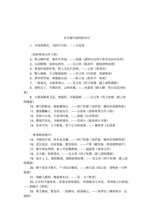 有关描写清明的诗句