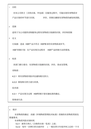 有害物质风险评价控制程序